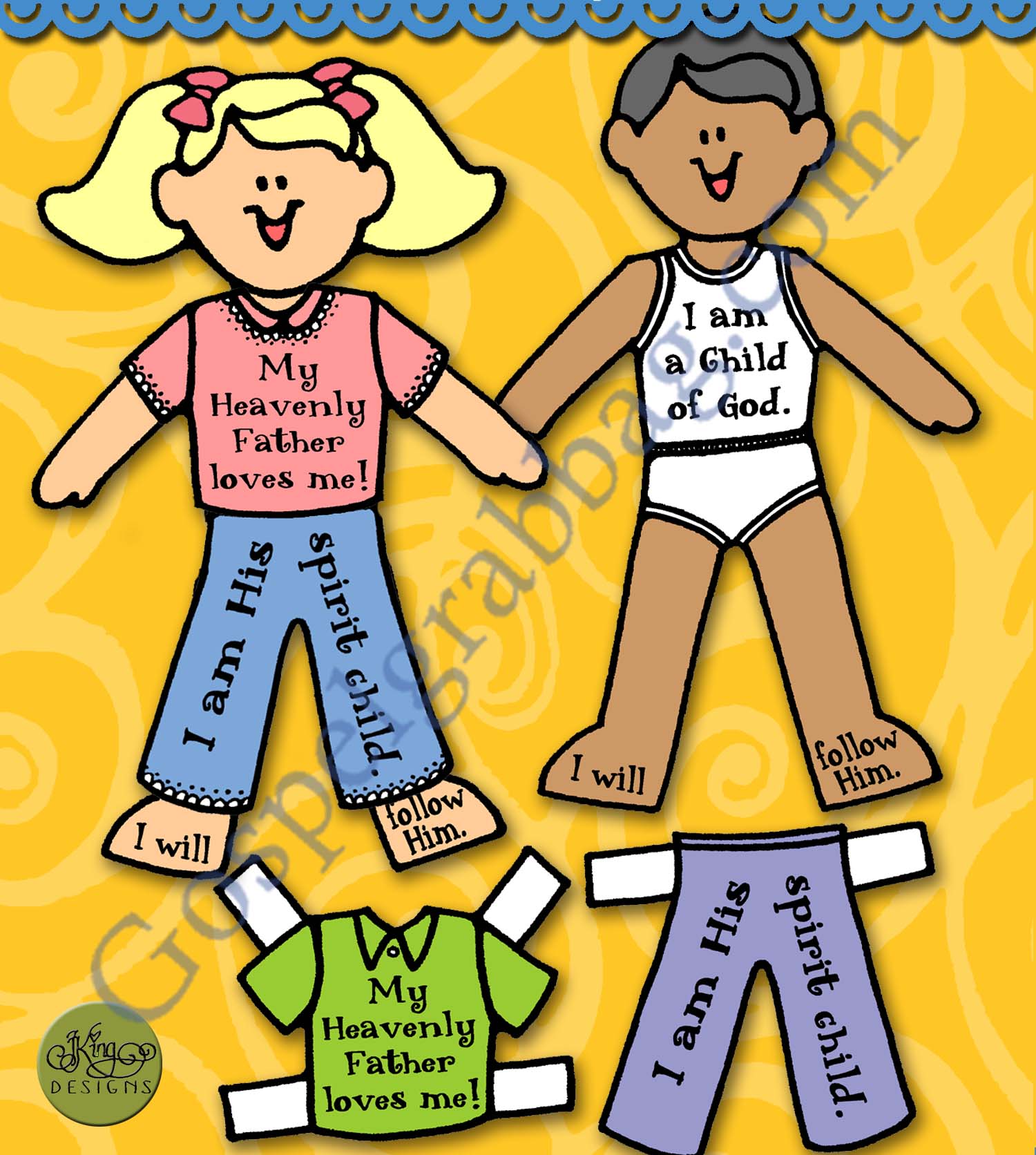 CHILD OF GOD Activity: I Am a Child of God paper dolls - COME FOLLOW ME  Primary and Home (family home evening) - Gospel Grab Bag